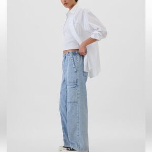 Gap Factory High Rise Wide-Leg Cargo Pull-On Jeans
